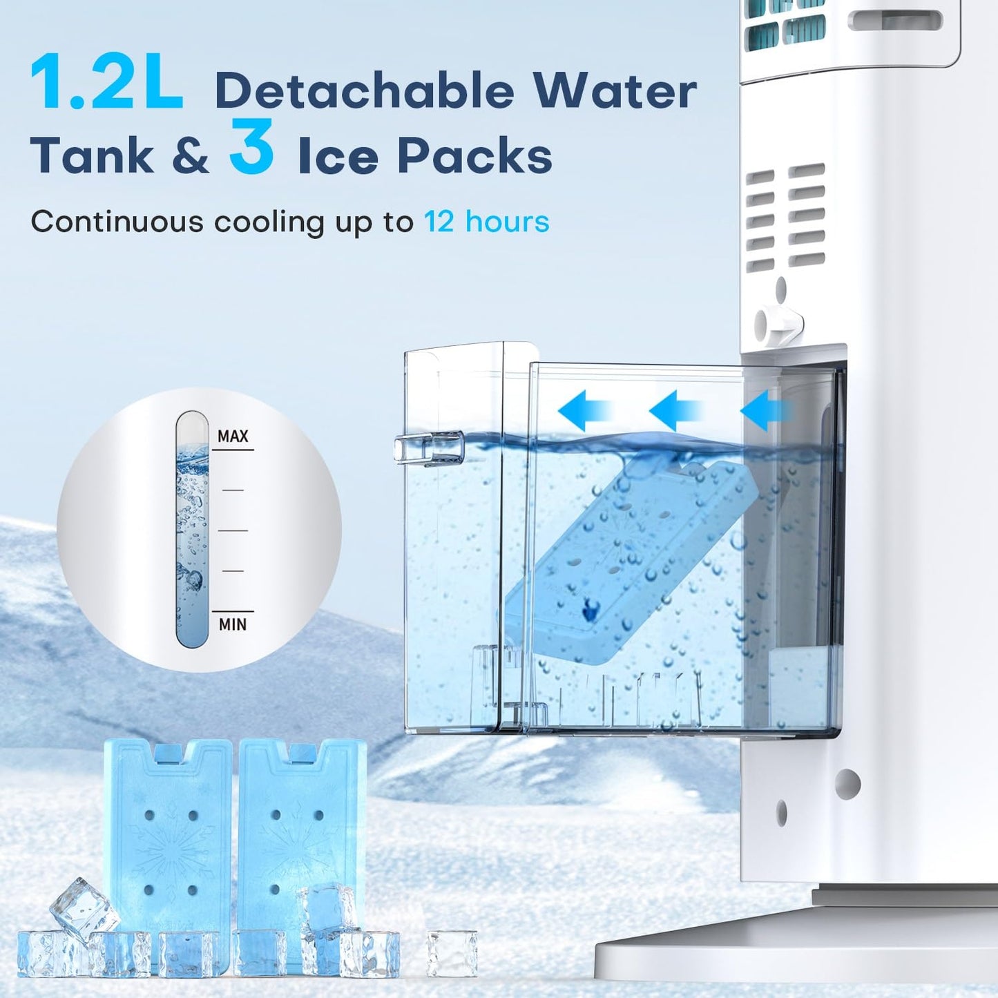 BALKO TS03Y Evaporative Air Cooler, 1 Count (Pack of 1), White